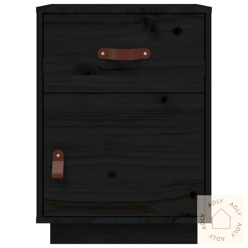 Nattbord 2 Stk Svart 40X34X55 Cm Heltre Furu