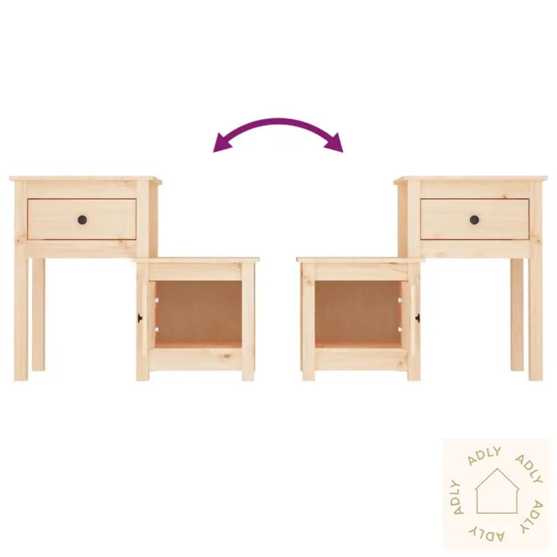Nattbord 79,5X38X65,5 Cm Heltre Furu