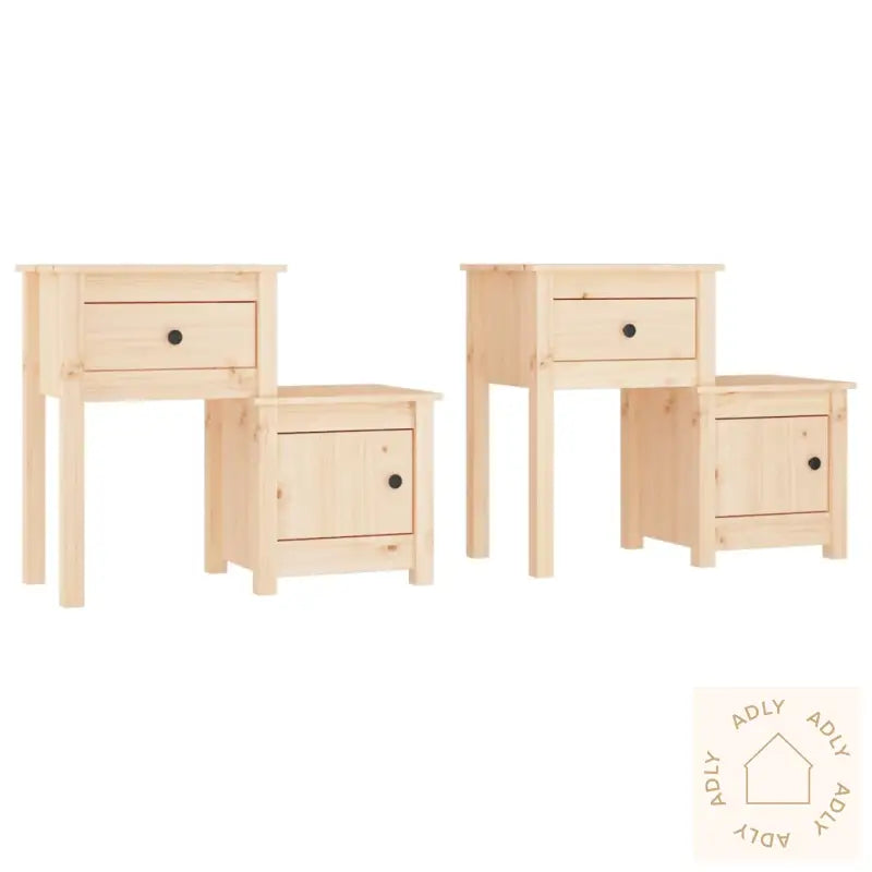 Nattbord 2 Stk 79,5X38X65,5 Heltre Furu