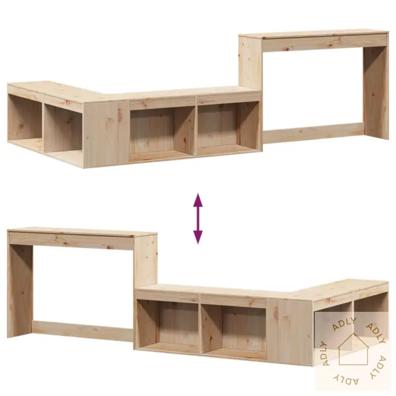 Nattbord Med Skrivebord 232X112X75 Cm Heltre Furu