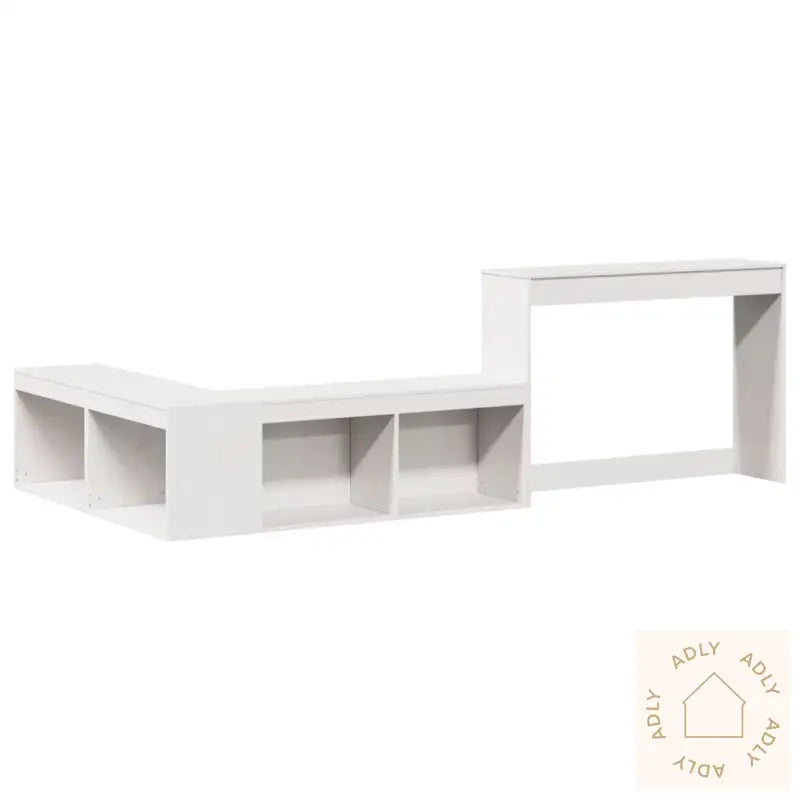 Nattbord Med Skrivebord Hvit 222X107X75 Cm Heltre Furu