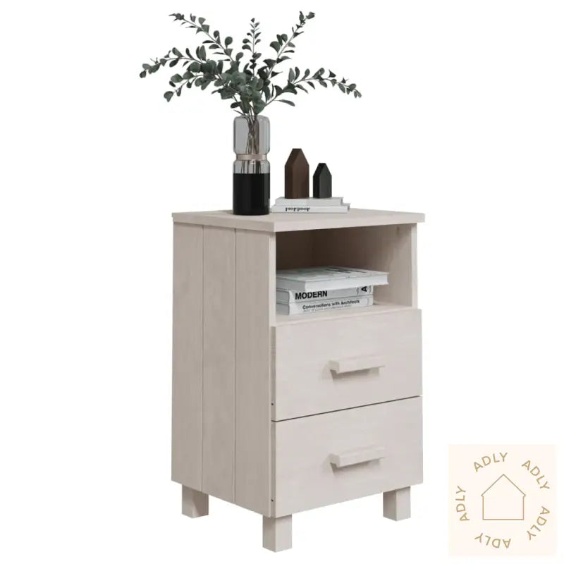 Nattbord Hamar 2 Stk Hvit 40X35X62 Cm Heltre