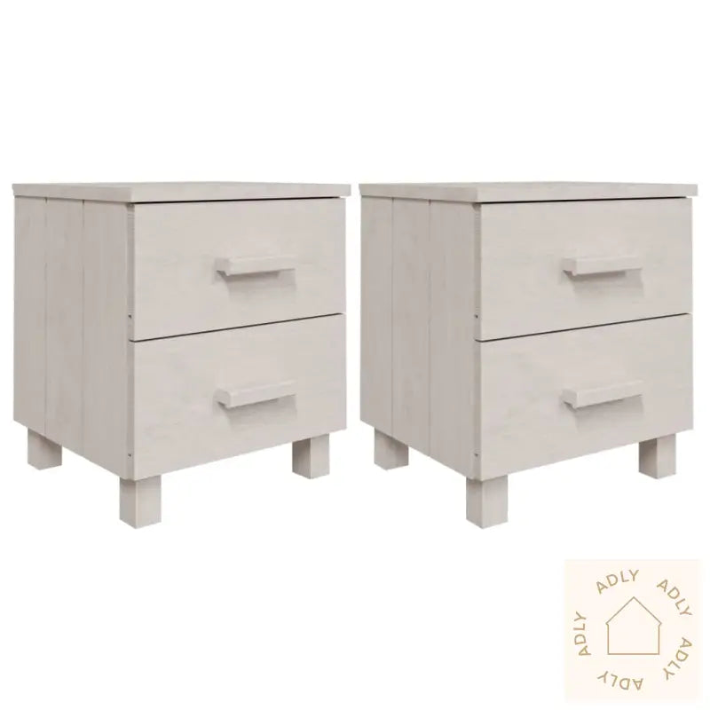 Nattbord Hamar 2 Stk Hvit 40X35X44,5 Cm Heltre