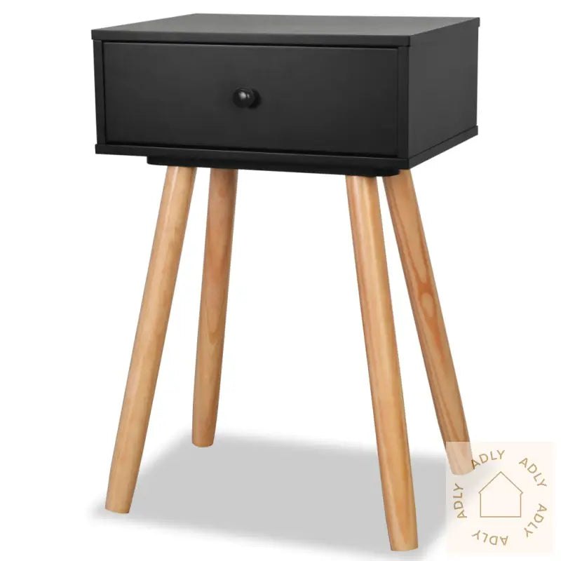 Nattbord 2 Stk Heltre Furu 40X30X61 Cm Svart