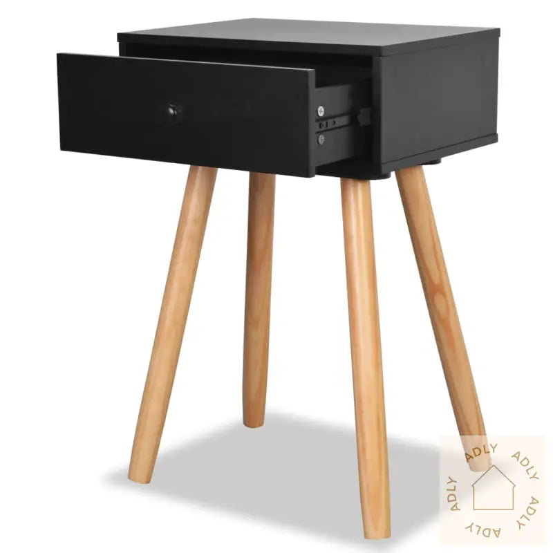 Nattbord 2 Stk Heltre Furu 40X30X61 Cm Svart