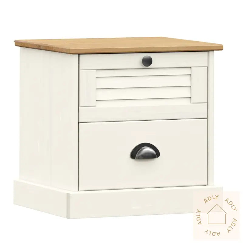 Nattbord Vigo Hvit 42X35X42 Cm Heltre Furu