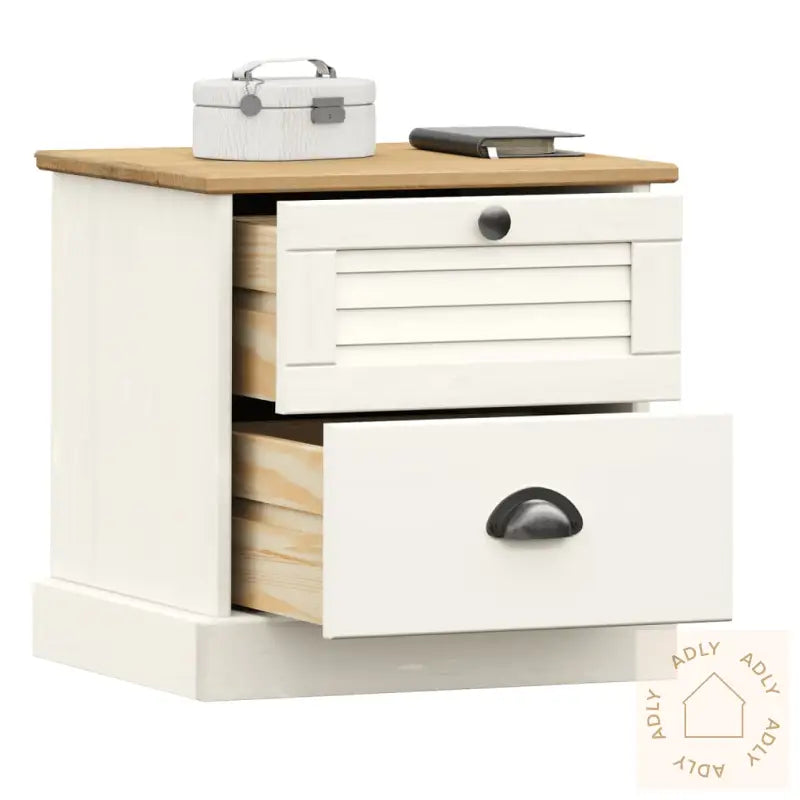 Nattbord Vigo Hvit 42X35X42 Cm Heltre Furu