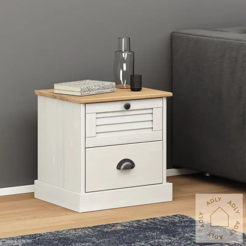 Nattbord Vigo Hvit 42X35X42 Cm Heltre Furu