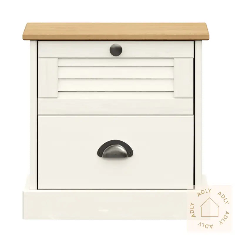 Nattbord Vigo Hvit 42X35X42 Cm Heltre Furu