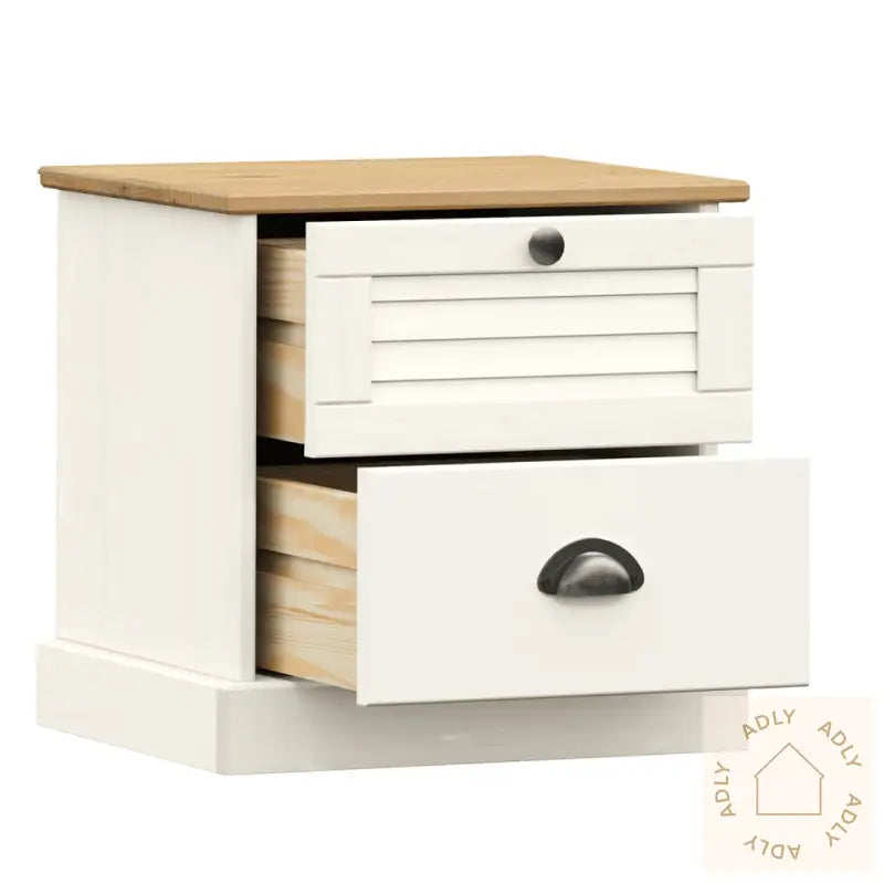 Nattbord Vigo Hvit 42X35X42 Cm Heltre Furu