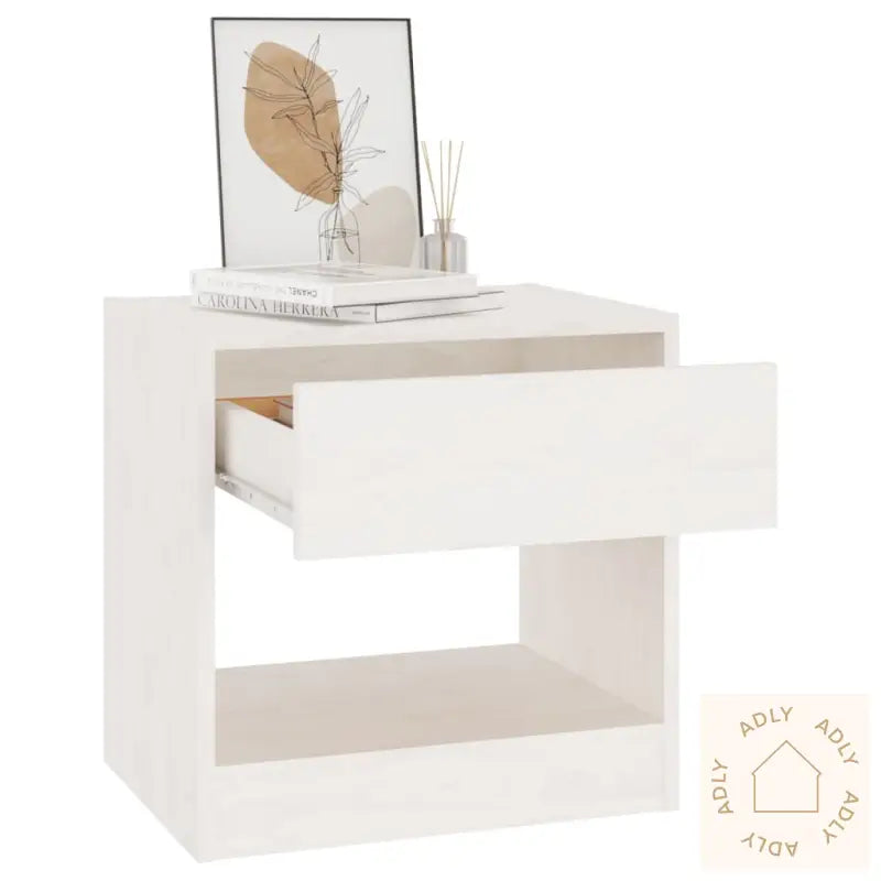Nattbord 2 Stk Hvit 40X31X40 Cm Heltre Furu