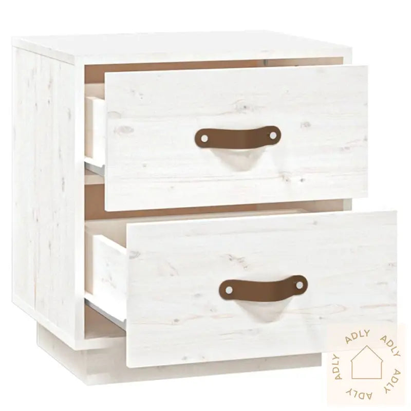   Nattbord 2 Stk Hvit 40X34X45 Cm Heltre Furu