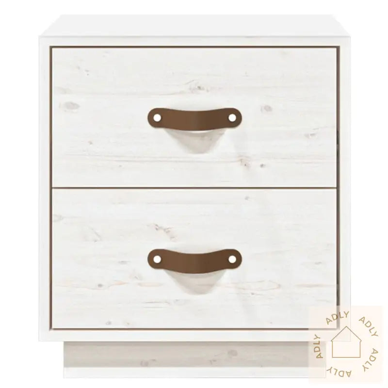   Nattbord 2 Stk Hvit 40X34X45 Cm Heltre Furu