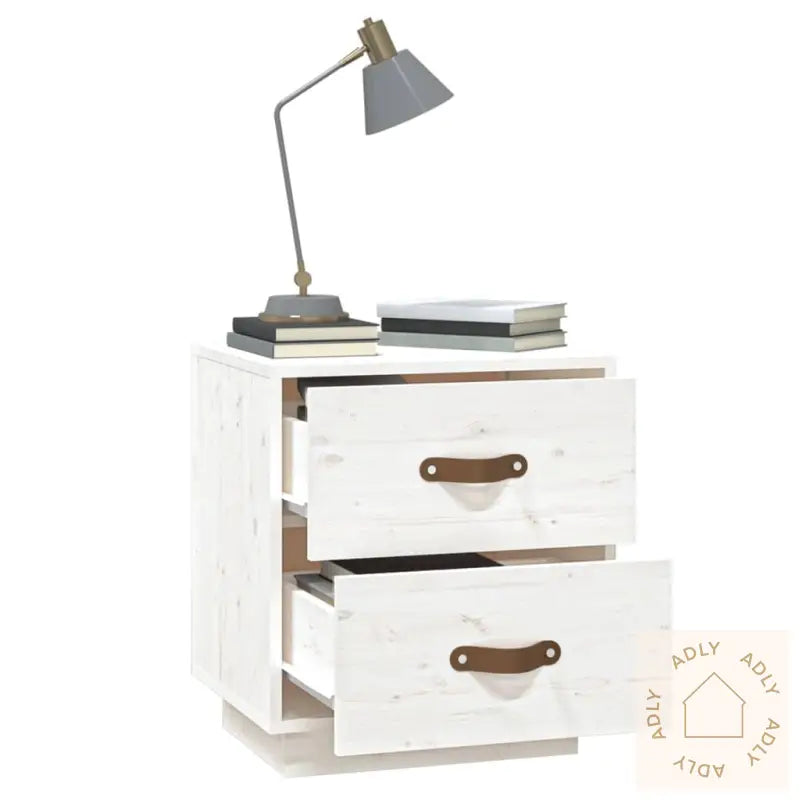   Nattbord 2 Stk Hvit 40X34X45 Cm Heltre Furu