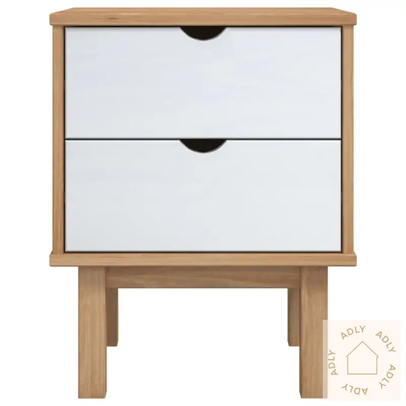 Nattbord Otta Brun Og Hvit 45X39X57 Cm Heltre Furu