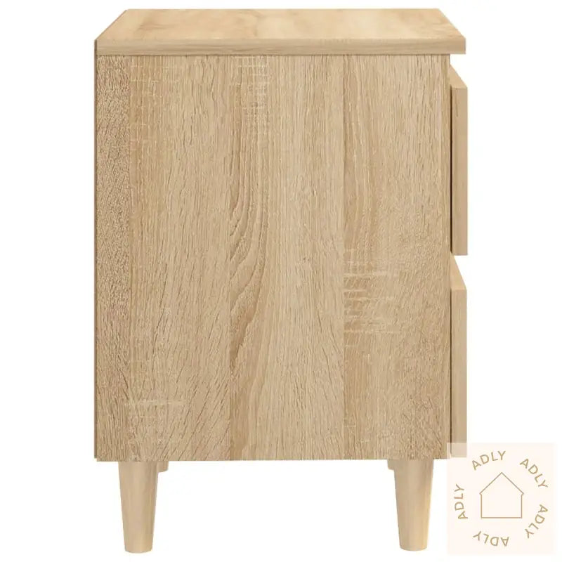 Nattbord Med Heltre Furuben 2 Stk Sonoma Eik 40X35X50 Cm