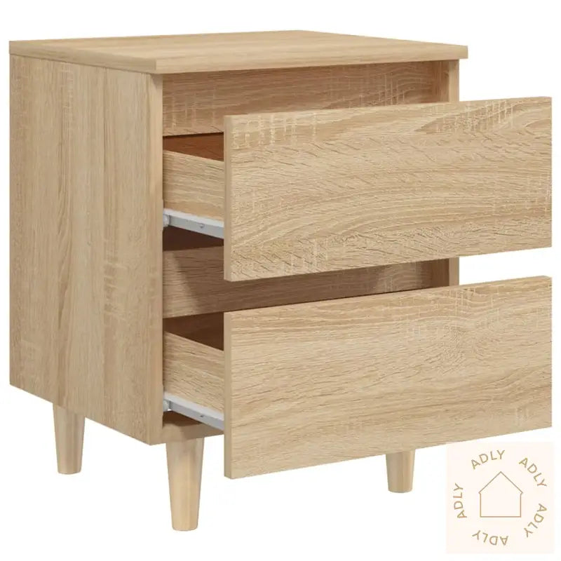 Nattbord Med Heltre Furuben 2 Stk Sonoma Eik 40X35X50 Cm