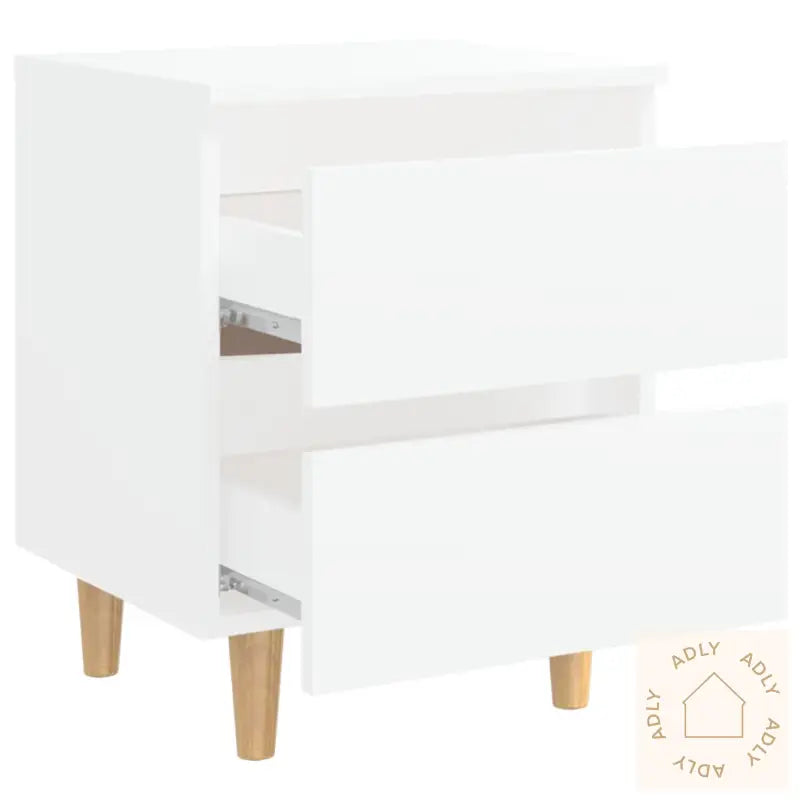 Nattbord Med Heltre Furuben 2 Stk Hvit 40X35X50 Cm