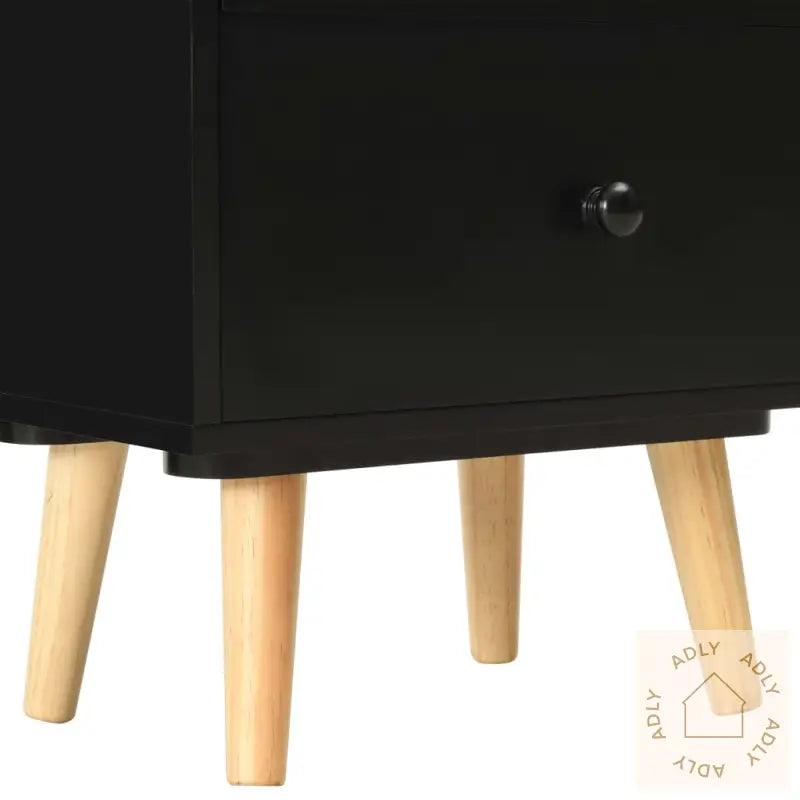 Nattbord 2 Stk Svart 40X30X50 Cm Heltre Furu