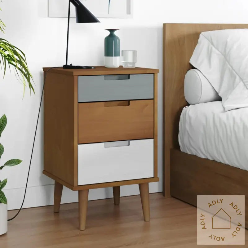 Nattbord Molde Brun 40X35X65 Cm Heltre Furu