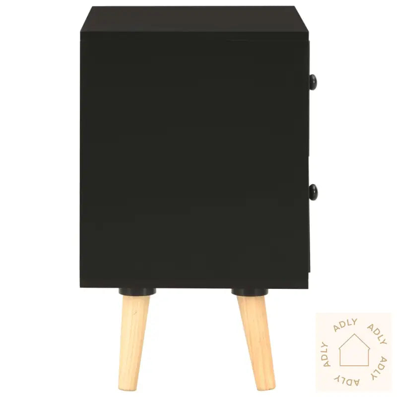 Nattbord 2 Stk Svart 40X30X50 Cm Heltre Furu