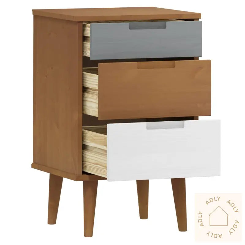 Nattbord Molde Brun 40X35X65 Cm Heltre Furu