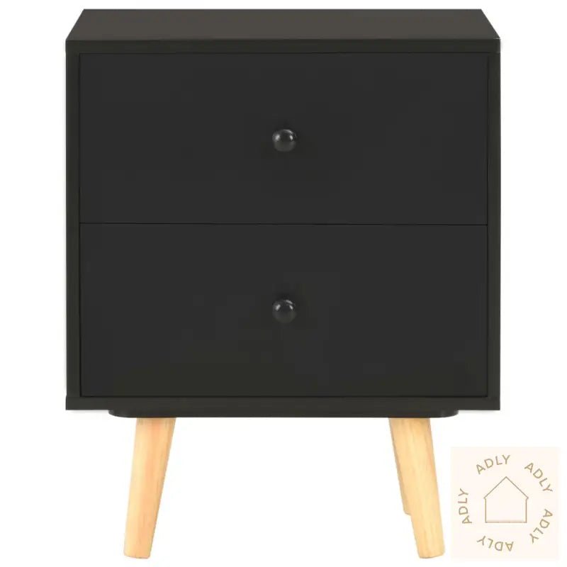 Nattbord 2 Stk Svart 40X30X50 Cm Heltre Furu