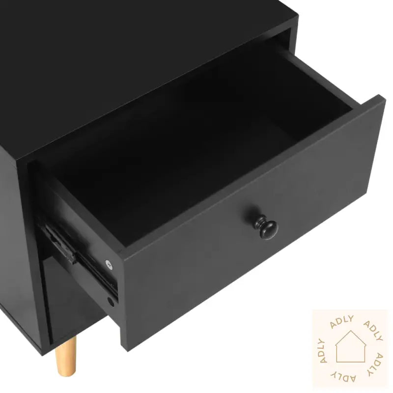 Nattbord 2 Stk Svart 40X30X50 Cm Heltre Furu