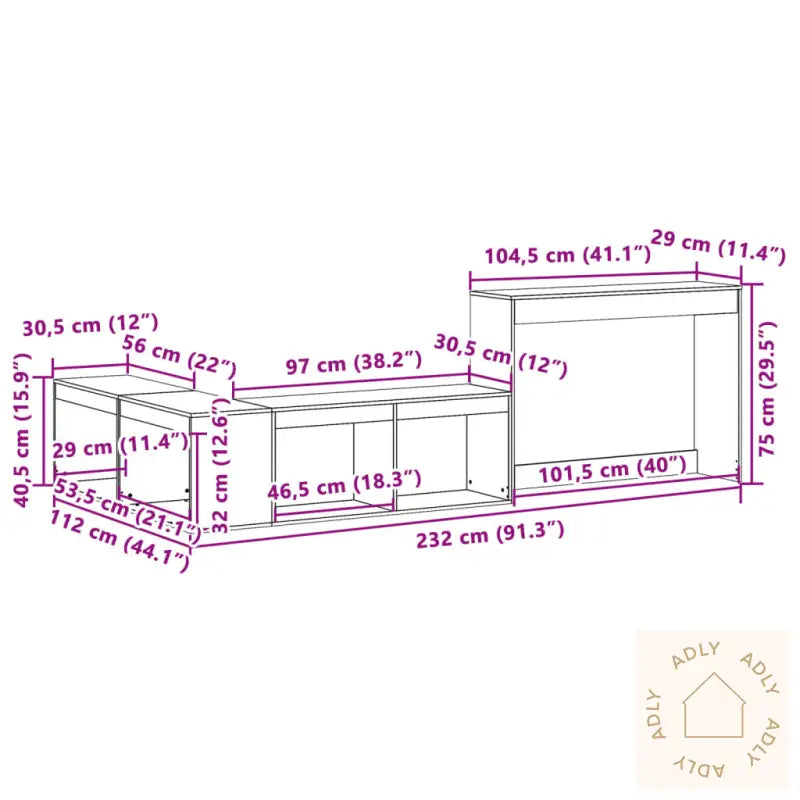 Nattbord Med Skrivebord Voksbrun 232X112X75 Cm Heltre Furu