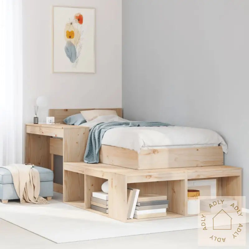 Nattbord Med Skrivebord 222X107X75 Cm Heltre Furu
