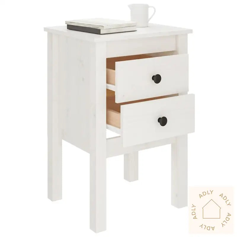Nattbord Hvit 40X35X61,5 Cm Heltre Furu