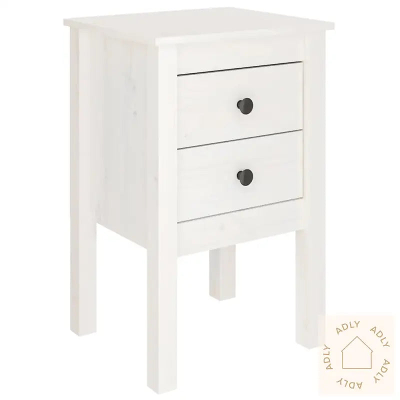 Nattbord 2 Stk Hvit 40X35X61,5 Cm Heltre Furu