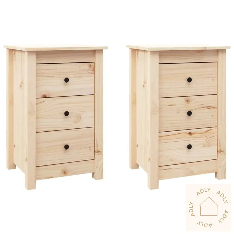 Nattbord 2 Stk 40X35X61,5 Cm Heltre Furu