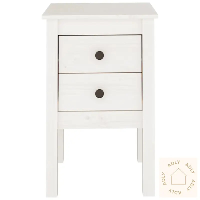 Nattbord 2 Stk Hvit 40X35X61,5 Cm Heltre Furu