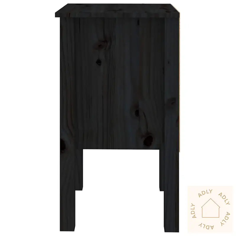 Nattbord 2 Stk Svart 40X35X61,5 Cm Heltre Furu