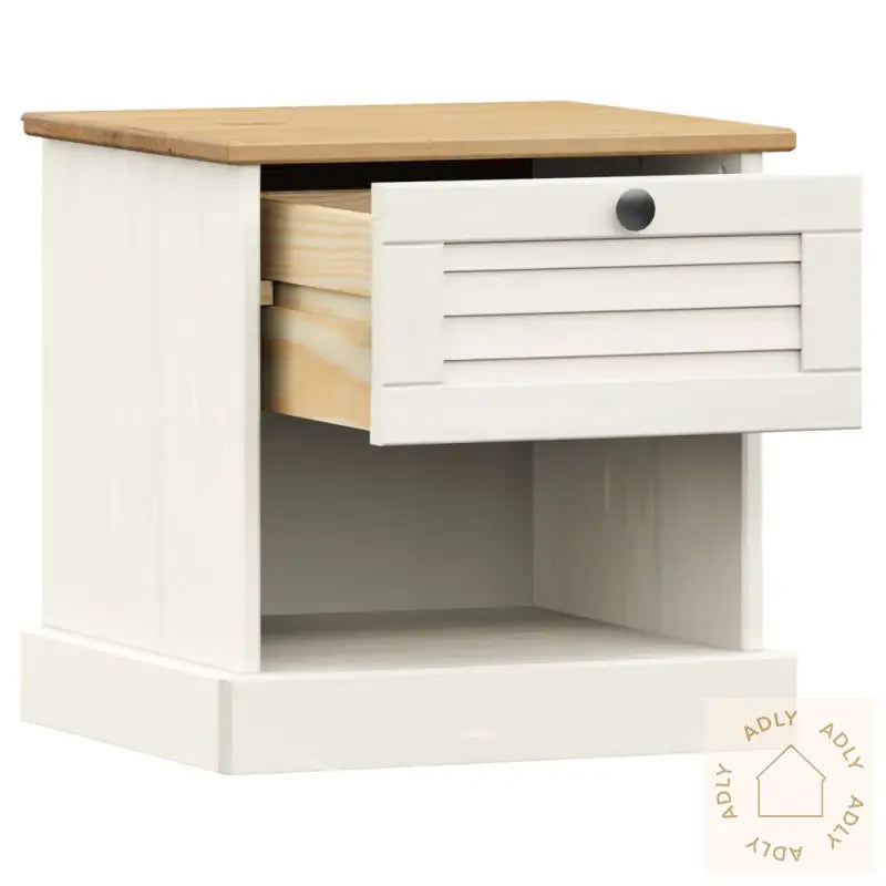Nattbord Vigo Hvit 42X35X42 Cm Heltre Furu