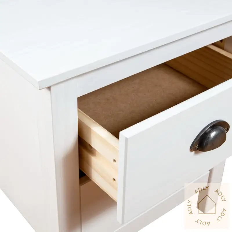 Nattbord Hill Hvit 46X35X49,5 Cm Heltre Furu