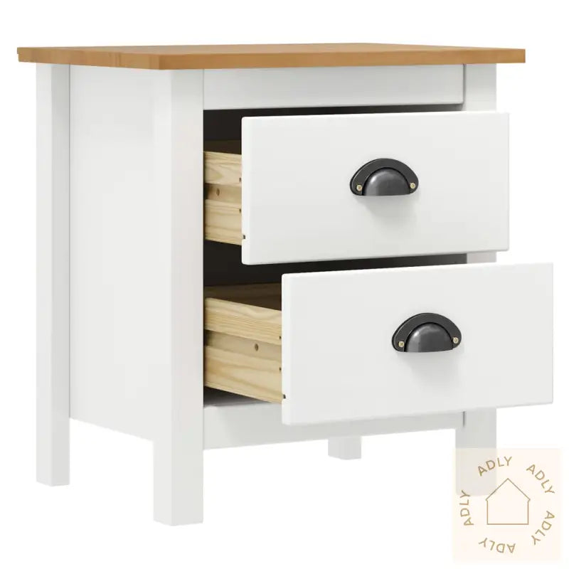 Nattbord Hill 2 Stk Hvit 46X35X49,5 Cm Heltre Furu