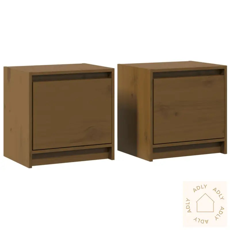 Nattbord 2 Stk Honningbrun 40X30,5X40 Cm Heltre Furu