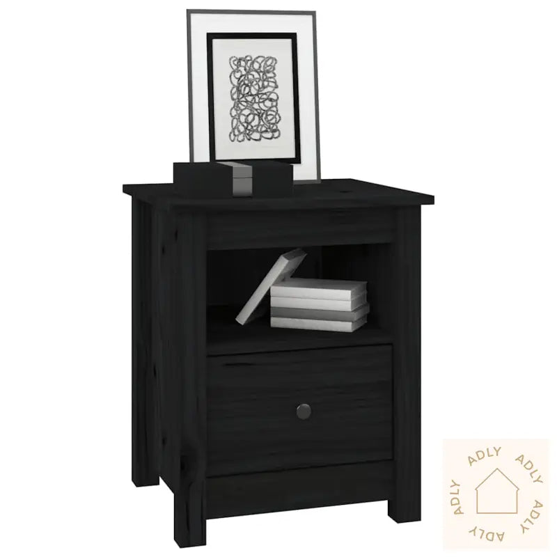 Nattbord 2 Stk Svart 40X35X49 Cm Heltre Furu