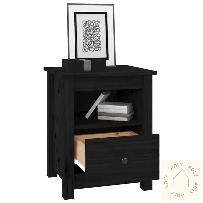 Nattbord 2 Stk Svart 40X35X49 Cm Heltre Furu
