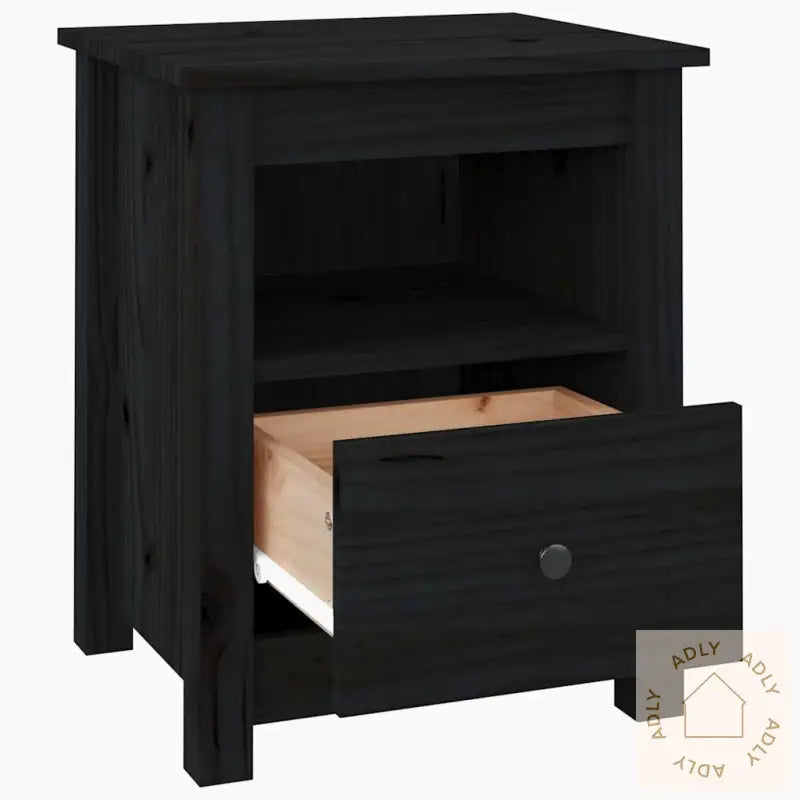 Nattbord 2 Stk Svart 40X35X49 Cm Heltre Furu