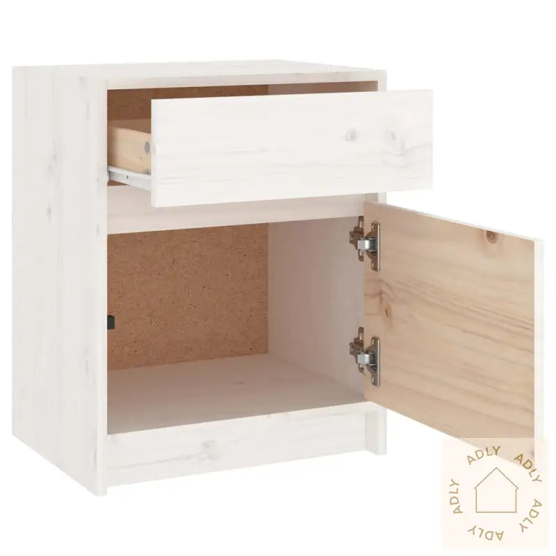 Nattbord Hvit 40X31X50 Cm Heltre Furu