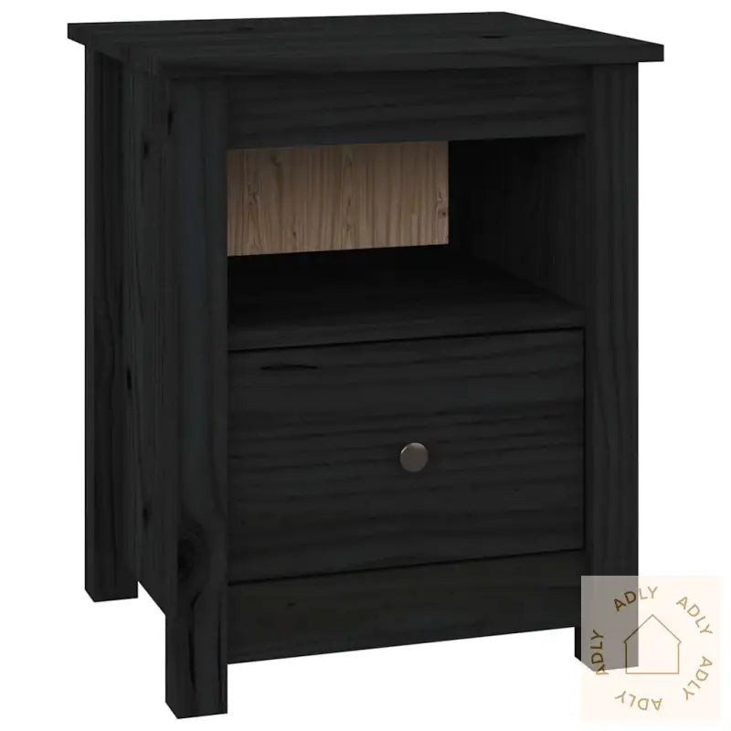 Nattbord 2 Stk Svart 40X35X49 Cm Heltre Furu