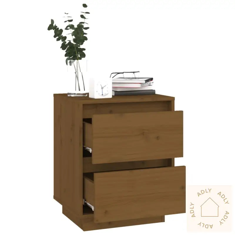 Nattbord 2 Stk Honningbrun 40X35X50 Cm Heltre Furu