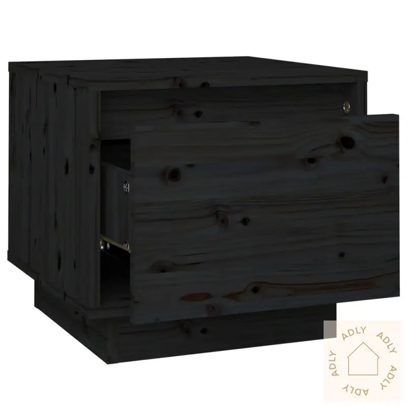 Nattbord 2 Stk Svart 35X34X32 Cm Heltre Furu
