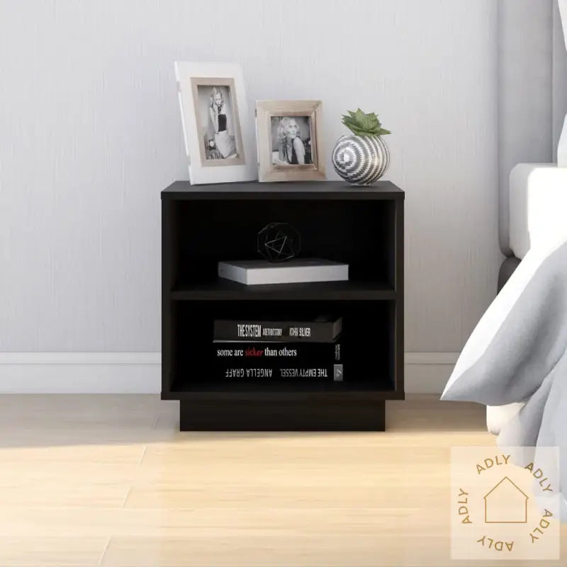 Nattbord 2 Stk Svart 40X34X40 Cm Heltre Furu
