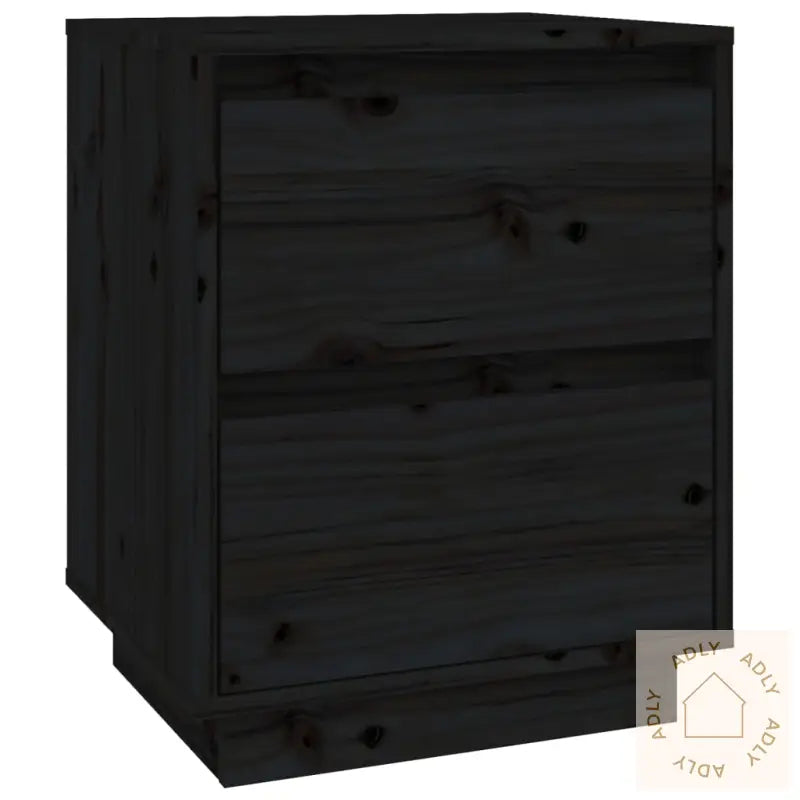 Nattbord 2 Stk Svart 40X35X50 Heltre Furu