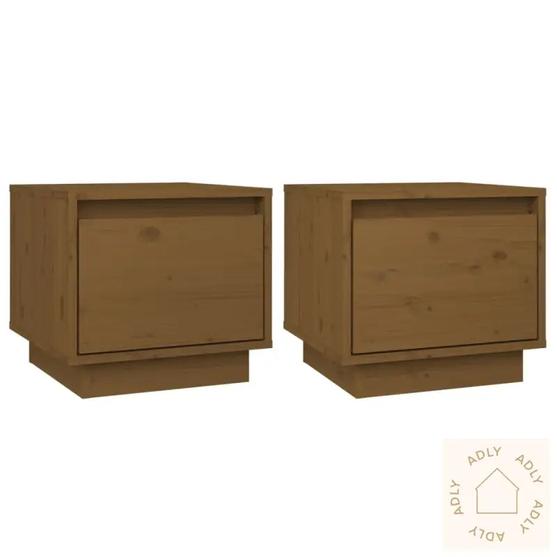 Nattbord 2 Stk Honningbrun 35X34X32 Cm Heltre Furu