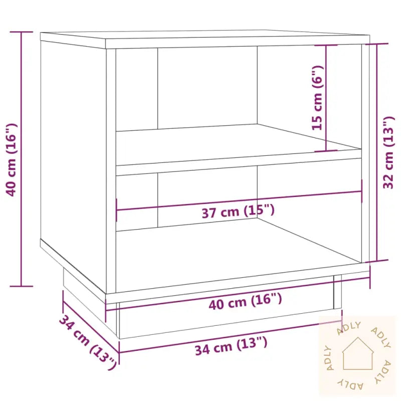 Nattbord 40X34X40 Cm Heltre Furu Hvit